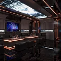 Hi tech KTV Room With Neon Lights Bar Counters And Screens