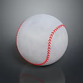 High Quality Everyday Use White Baseball With Red Stitching On Gray Background Surface 3d model