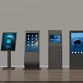 Various All in One Kiosks with Touch Screens in Modern Indoor Setting