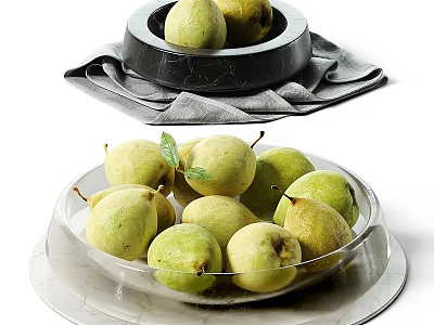 Modern Fruit Plate Ornaments Pear Fruit Ornaments Tableware 3d model