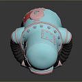Cute Blue Game Movie Character With Red Accents Black Arms And Pink Gloves