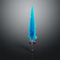 Frosty Blue Glowing Icy Crystal Sword Weapon With Decorative Hilt And Sharp Blade