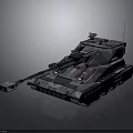 Modern Military Vehicle Armored Tank 3D Rendered With Camouflage Pattern Main Gun And Tracks