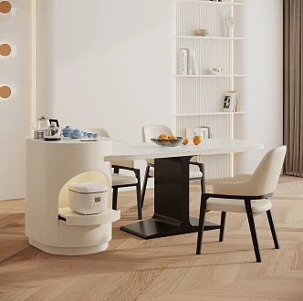 Cream wind island table 3d model
