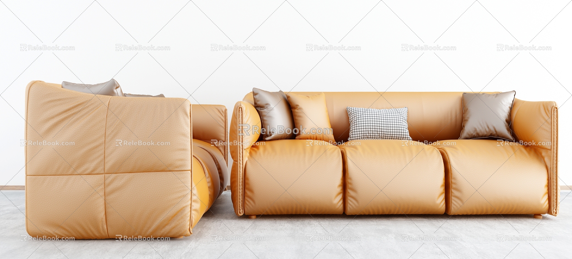 Leather sofa 3d model