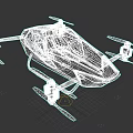 Advanced Futuristic Flying Drone With Four Rotors And Sleek Silver Body