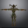 Plant Based Humanoid Creature Character With Tree Branches And Textured Body