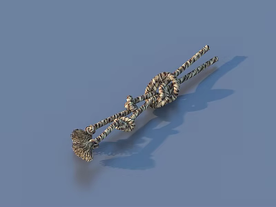 Elegant Metal Hairpin Featuring Intricate Patterns For Daily Hair Accessory 3d model