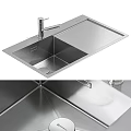Modern Stainless Steel Kitchen Sink With Brushed Finish And Single Bowl Design