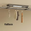 Poliform Ceiling Mounted Clothes Drying Rack With Hanging Garments In Space
