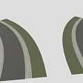 Urban Road Intersection With Green Belts Lane Markings And Asphalt Pavement