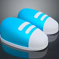 Stylish Blue And White Casual Shoes With White Stripes Modern Design