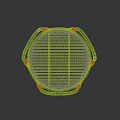 Sturdy Rattan Stool with Round Gray Padded Seat and Handwoven Frame Design
