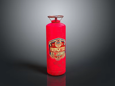 Red Fire Extinguisher With Fireproof Emblem For Emergency Safety Use 3d model