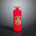Red Fire Extinguisher With Fireproof Emblem For Emergency Safety Use