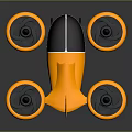 Yellow Quadcopter Drone With Four Rotors And Black Accents