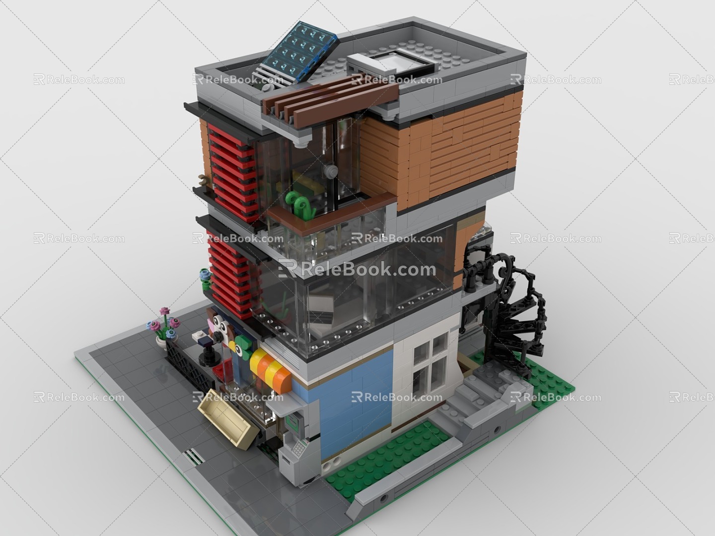 Lego toy cafe store building building building 3d model