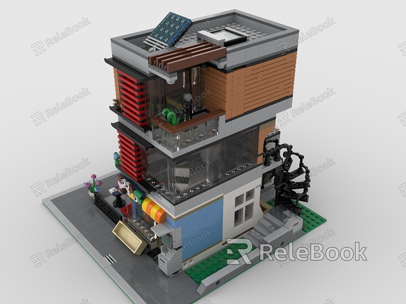 Lego toy cafe store building building building model