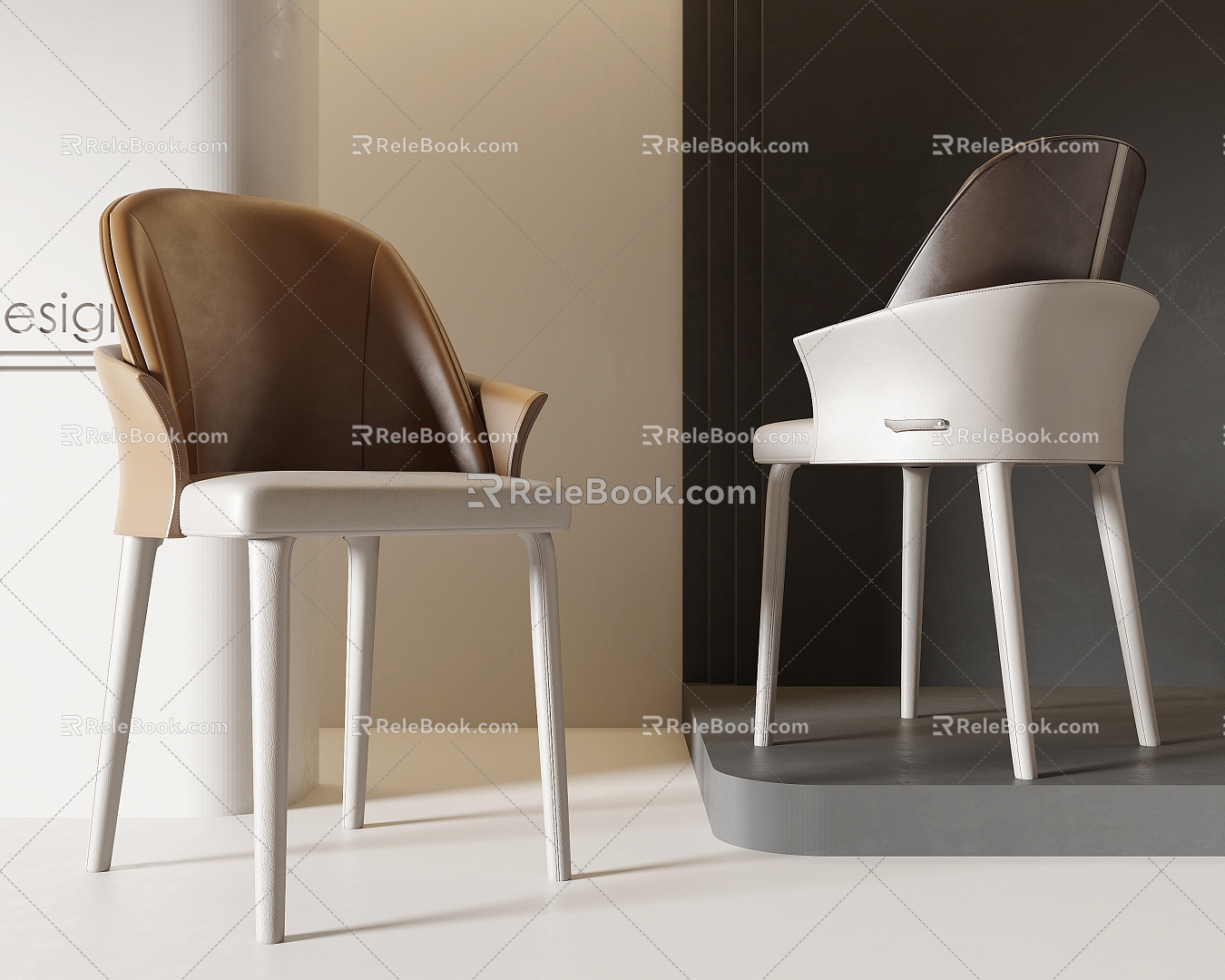 minotti modern single chair dining chair chair desk chair 3d model