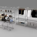 Stainless Steel Clothes Rack With Multi Tier Shelves Wheels For Hanging Apparel Bags And Shoes