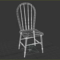 Traditional Wooden Single Chair Featuring Arched Backrest Spindle Details And Slender Legs