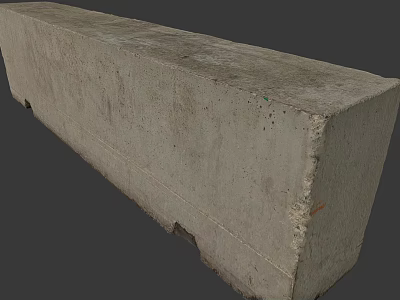 Gray Rectangular Concrete Block With Rough Surface For Industrial Construction Applications 3d model