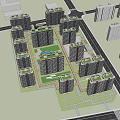Aerial View Residential Community Planning With High Rise Buildings Green Spaces And Roads
