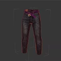 Dark Green Straight Leg Jeans With Leather Belt And Classic Design