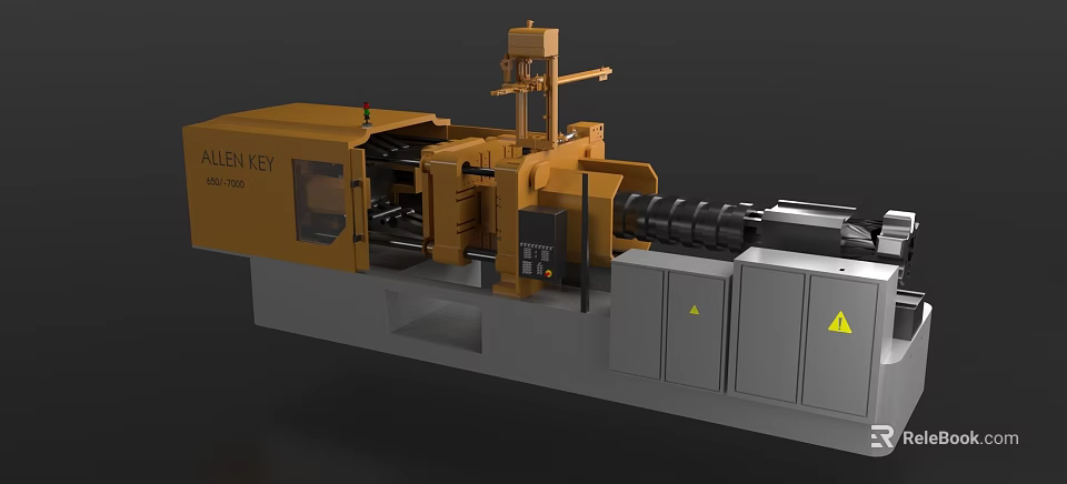 LISU KEY 3000 Industrial Injection Molding Machine With Hydraulic System And Control Panel 3d model 