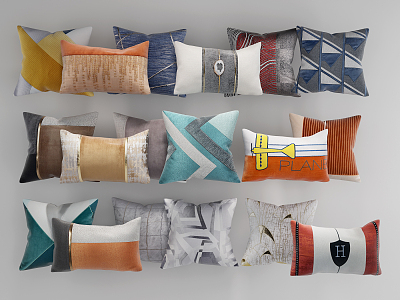 Modern Pillow Fabric Pillow 3d model