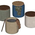 Versatile Fabric Storage Ottomans With Wooden Lids For Home Living Room Decor