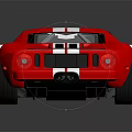 Red Sports Car Featuring White Stripes Sleek Design And Silver Wheels