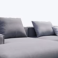Modern Gray Sectional Sofa With Plush Cushions And Comfortable Seating 3d model