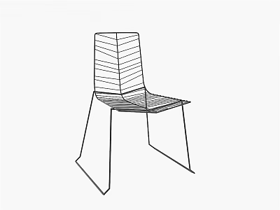 Modern Leisure Chair with Metal Frame Mesh Design Backrest and Seat Geometric Legs 3d model