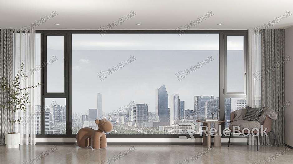 modern floor-to-ceiling windows model