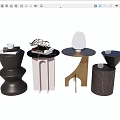 Stylish Modern Side Tables Showcasing Unique Shapes And Diverse Finishes 3d model