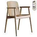 Wooden Dining Chair With Armrests Simple Modern Design For Dining Room