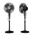 Two Standing Air Cooler Fans With Metal Mesh And Stable Base Design
