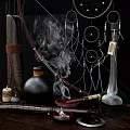 Bohemian Decorative Ornament Set With Dreamcatchers Bow Vase Candle And Smoke