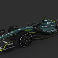 Aston Martin Racing Car Dark Green Black Body With Cognizant BOSS Walmart Logos Streamlined Design