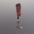 Prosthetic Leg Medical Device With Red Support Structure And Foot Components 3d model