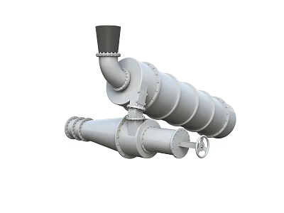 Industrial Equipment Featuring Mechanical Piping System With Valve and Connected Tubes For Industrial Applications 3d model