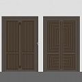 New Chinese style double door double door combination 3d model