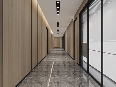 Modern aisle corridor 3d model