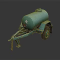 Green Fuel Tank Trailer With Single Wheel Storage Tank And Hitch