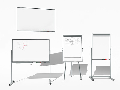 Modern whiteboard drawing board 3d model