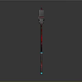 Sci Fi Weapon Set Featuring Axe and Hammer With Mechanical Design and LED Lights