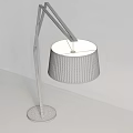 Modern White And Black Floor Lamps With Geometric Bases And Pleated Shades