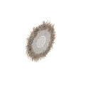 Round Feathery Wall Decor With Brown White Gray Tones And Intricate Cutout Center