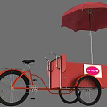 Orange Tricycle With Red Box Red Umbrella And Emjoy Logo Design